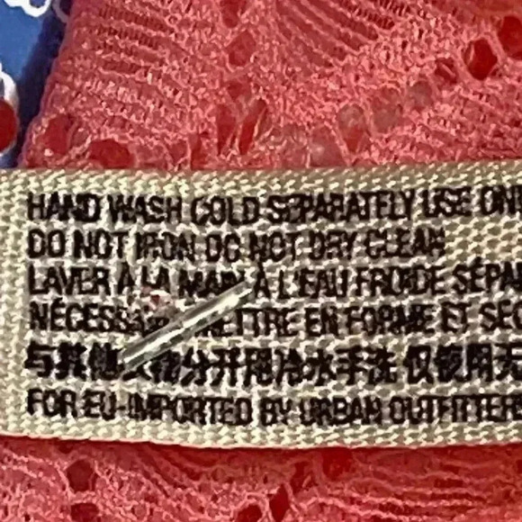 Free People Kelly Heart Lace Bralette & Thong Set XL Pink Ruby Sheer Mesh NWT - Picture 8 of 9